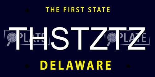 THSTZTZ Delaware License Plate