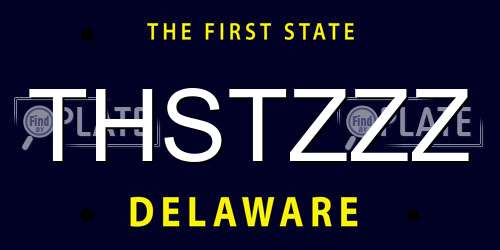 THSTZZZ Delaware License Plate