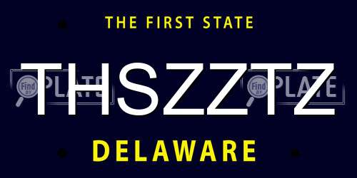 THSZZTZ Delaware License Plate