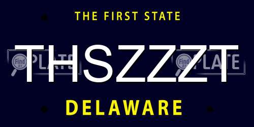 THSZZZT Delaware License Plate