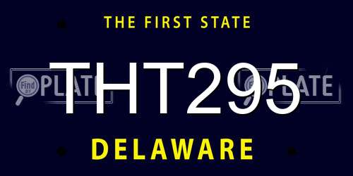 THT295 Delaware License Plate