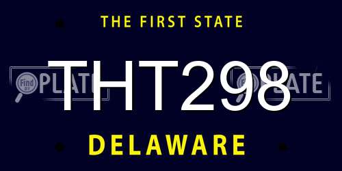 THT298 Delaware License Plate