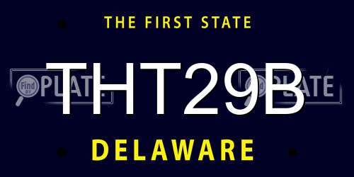 THT29B Delaware License Plate