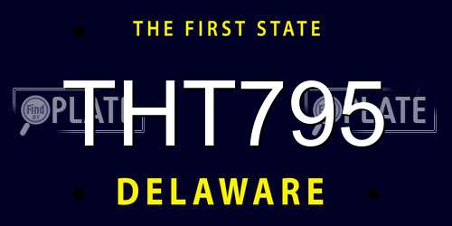 THT795 Delaware License Plate