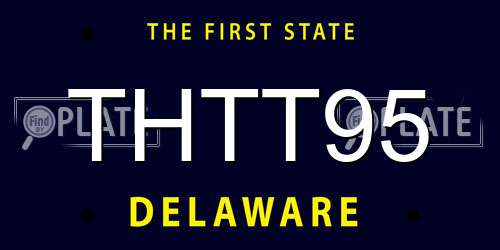THTT95 Delaware License Plate