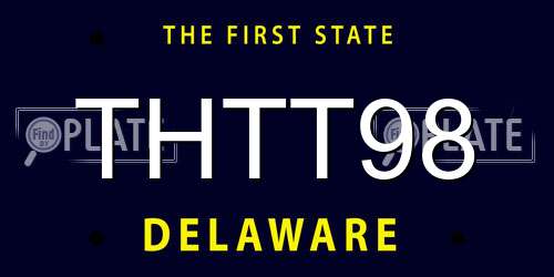 THTT98 Delaware License Plate