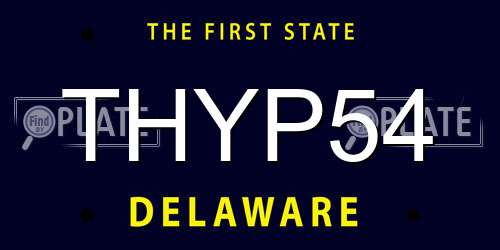 THYP54 Delaware License Plate