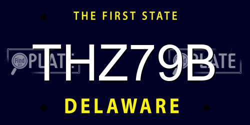THZ79B Delaware License Plate