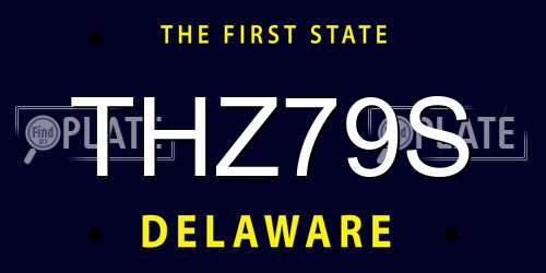 THZ79S Delaware License Plate