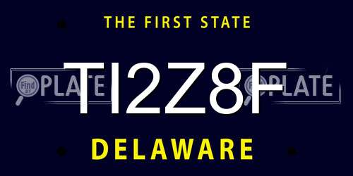 TI2Z8F Delaware License Plate