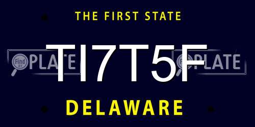 TI7T5F Delaware License Plate