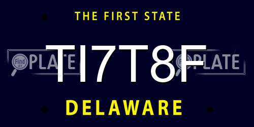 TI7T8F Delaware License Plate