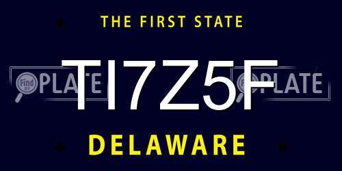 TI7Z5F Delaware License Plate