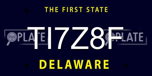 TI7Z8F Delaware License Plate