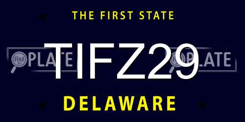 TIFZ29 Delaware License Plate