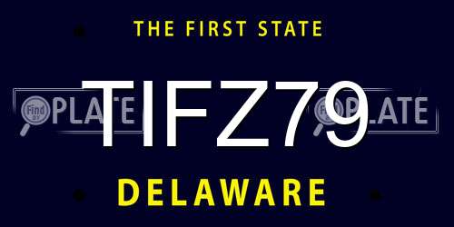 TIFZ79 Delaware License Plate