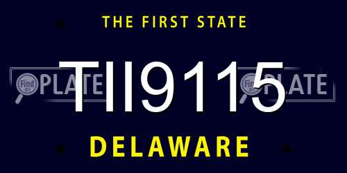 TII9115 Delaware License Plate