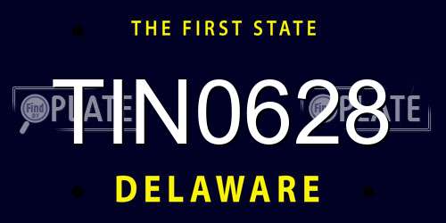 TIN0628 Delaware License Plate