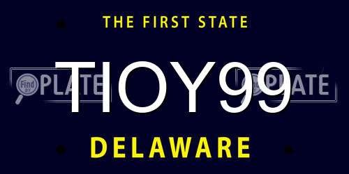 TIOY99 Delaware License Plate