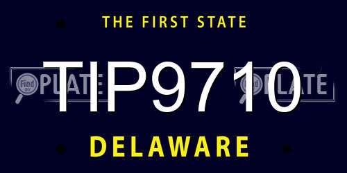 TIP9710 Delaware License Plate