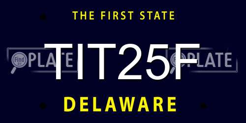 TIT25F Delaware License Plate