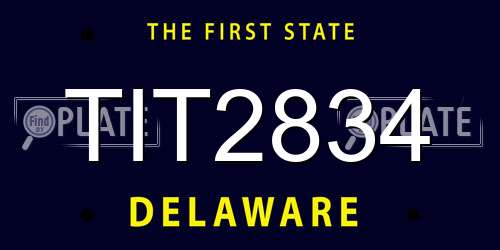 TIT2834 Delaware License Plate