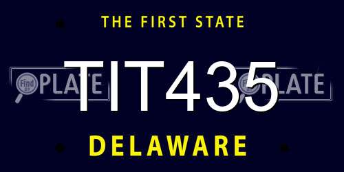 TIT435 Delaware License Plate