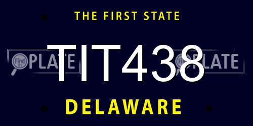 TIT438 Delaware License Plate