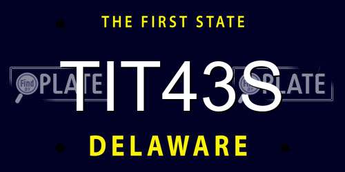 TIT43S Delaware License Plate