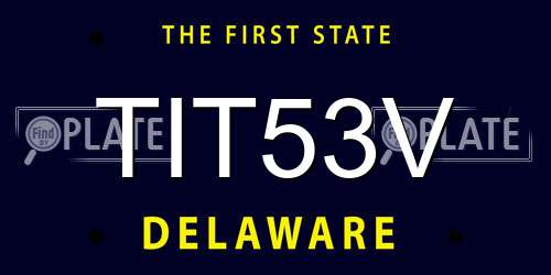 TIT53V Delaware License Plate