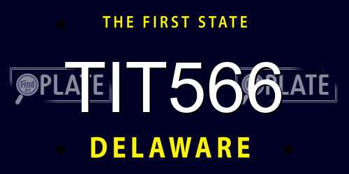 TIT566 Delaware License Plate