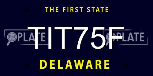 TIT75F Delaware License Plate