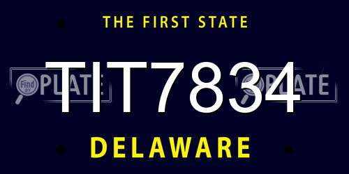 TIT7834 Delaware License Plate
