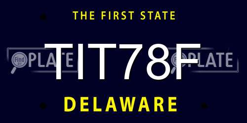 TIT78F Delaware License Plate