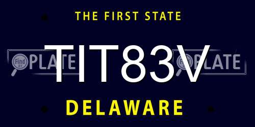 TIT83V Delaware License Plate