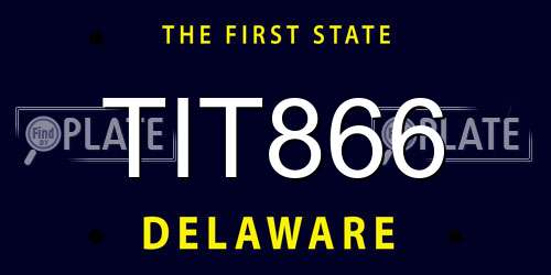 TIT866 Delaware License Plate
