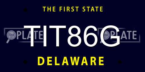 TIT86G Delaware License Plate