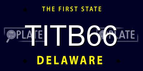 TITB66 Delaware License Plate