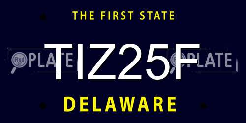 TIZ25F Delaware License Plate