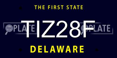 TIZ28F Delaware License Plate