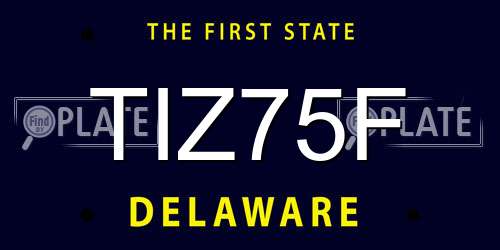 TIZ75F Delaware License Plate