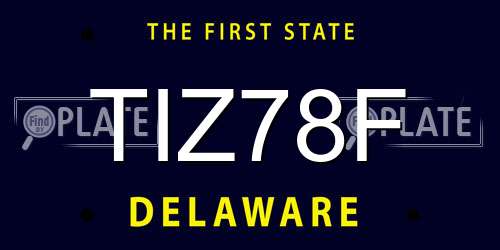 TIZ78F Delaware License Plate