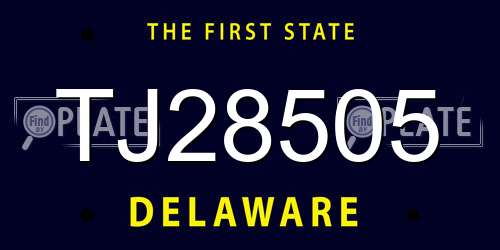 TJ28505 Delaware License Plate