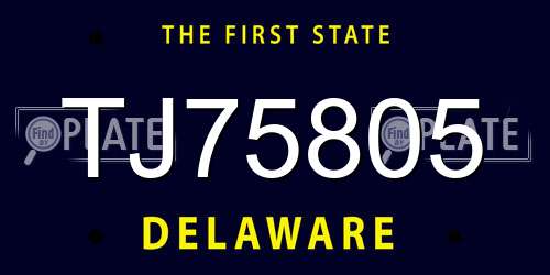 TJ75805 Delaware License Plate