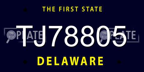TJ78805 Delaware License Plate