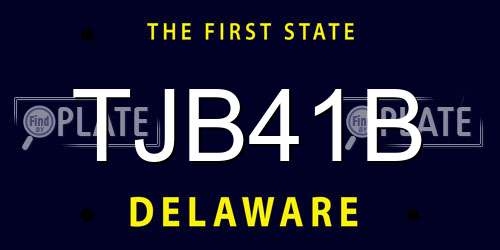 TJB41B Delaware License Plate