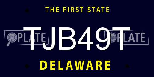 TJB49T Delaware License Plate