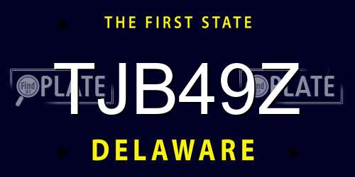 TJB49Z Delaware License Plate