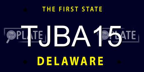 TJBA15 Delaware License Plate