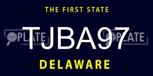 TJBA97 Delaware License Plate